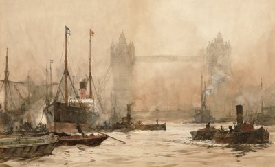 Tower Bridge from Cherry Garden Pier, c.1900 by Charles Edward Dixon